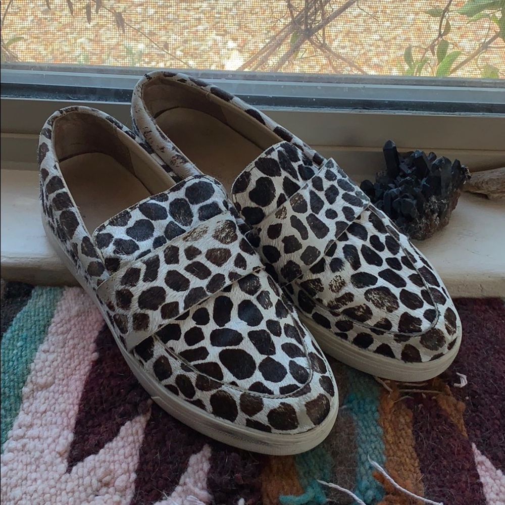 Loeffler Randall loafers animal print size 8B